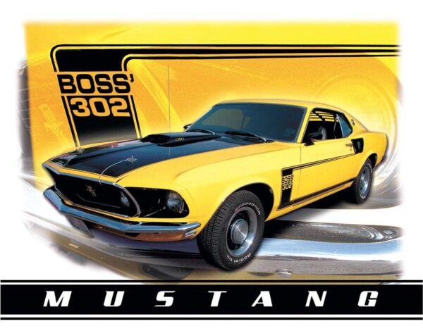 Plaque métal publicitaire 30x40cm plate : FORD MUSTANG BOSS 302 – Image 2