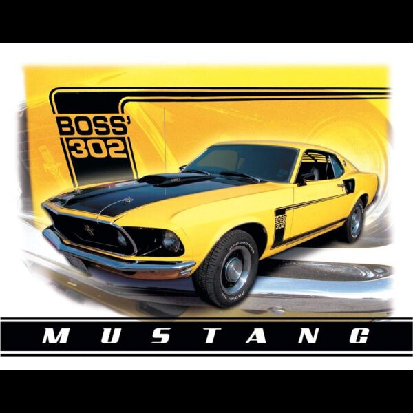Plaque métal publicitaire 30x40cm plate : FORD MUSTANG BOSS 302