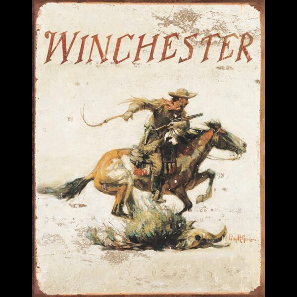 Plaque métal décorative 40 x 32 cm plate : WINCHESTER LOGO