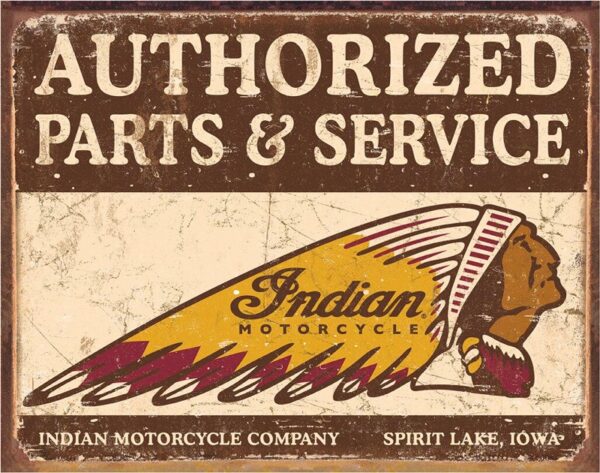 Plaque métal publicitaire 30x40cm plate : Autorized Indian Parts and Service – Image 2