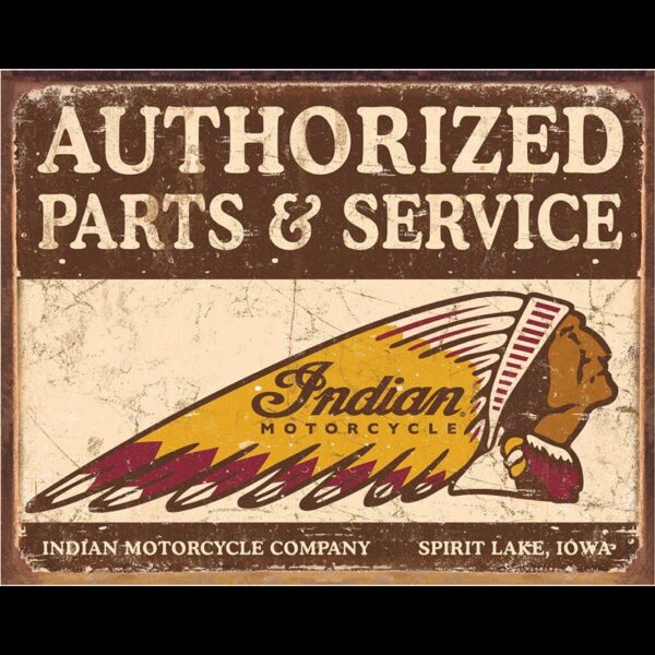 Plaque métal publicitaire 30x40cm plate : Autorized Indian Parts and Service