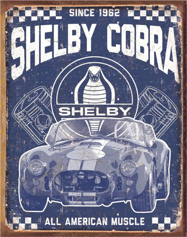 Plaque métal publicitaire 30x40cm plate : SHELBY COBRA – Image 2