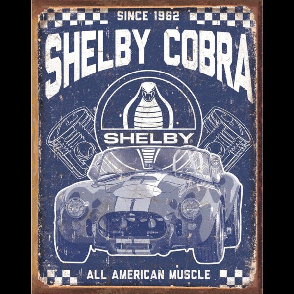 Plaque métal publicitaire 30x40cm plate : SHELBY COBRA
