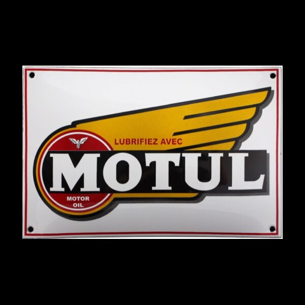 Plaque émaillée bombée : MOTUL Logo