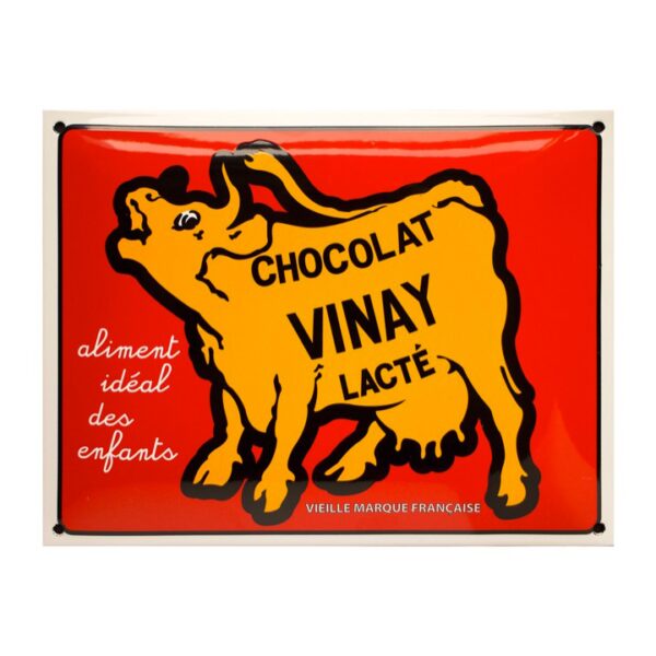 Plaque émaillée bombée 32 x 24 cm : CHOCOLAT VINAY – Image 2