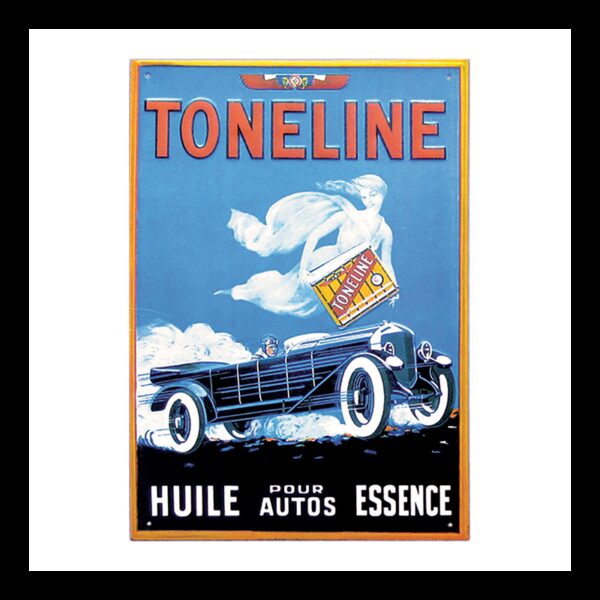 Plaque métal publicitaire plate avec relief 26 x 38 cm : Toneline