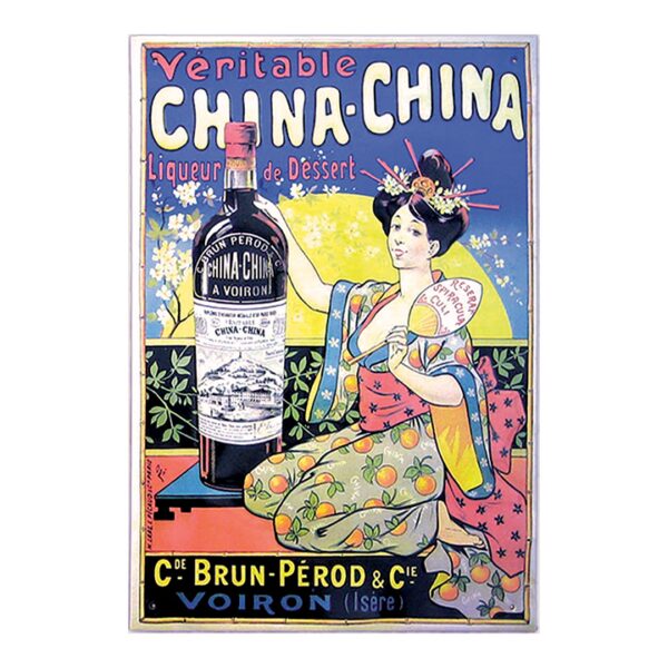 Plaque métal publicitaire plate avec relief 27 x 38 cm : China-China – Image 2