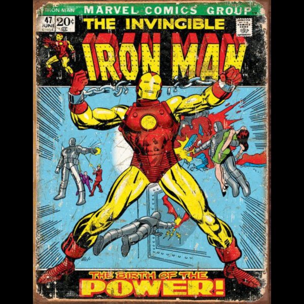 Plaque métal plate 20 x 30 cm : Iron Man