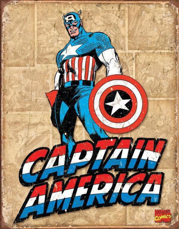 Plaque métal plate 20 x 30 cm : Captain America – Image 2