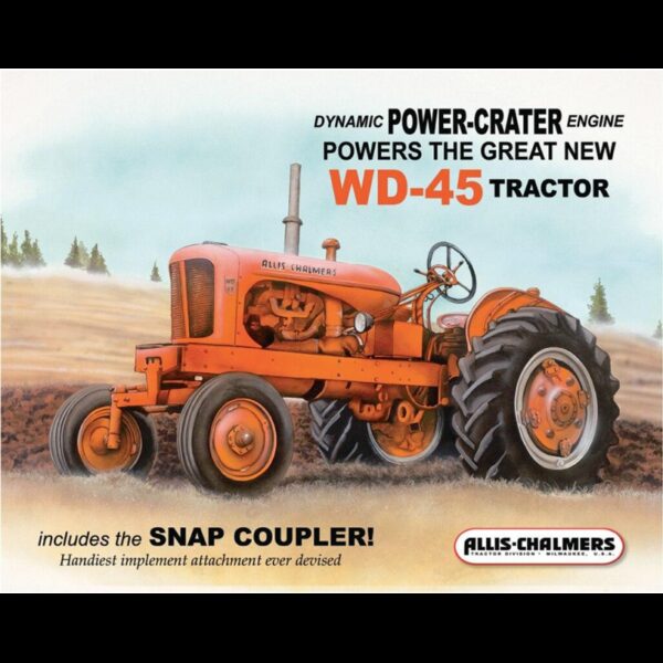 Plaque métal publicitaire 30x40cm plate : Tracteur Allis Chalmers WD45