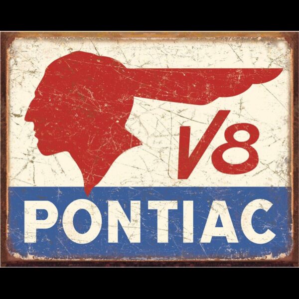 Plaque métal publicitaire 30 X 40 cm plate : Pontiac V8