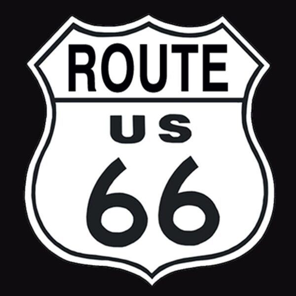 Plaque métal publicitaire découpée 30x30 cm plate : Route 66 US