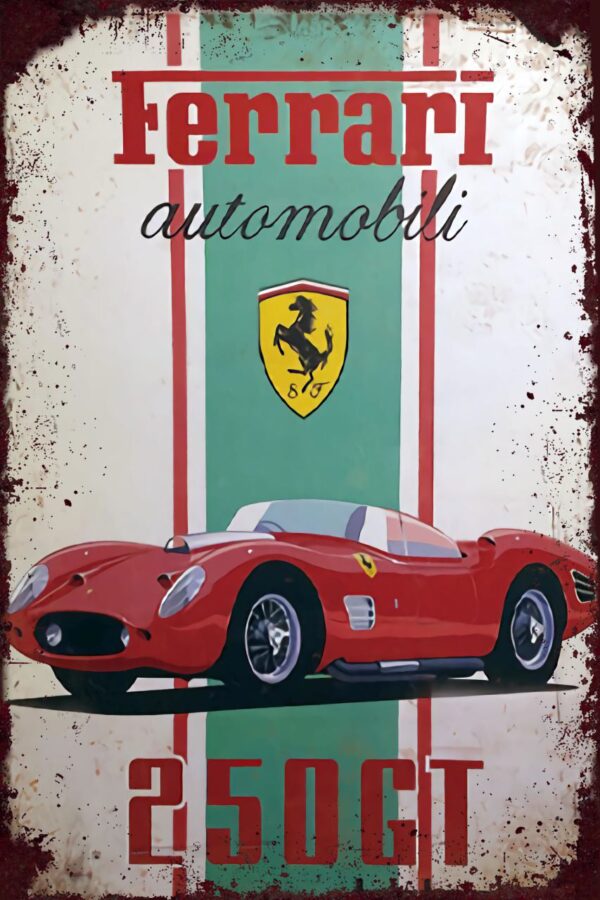 Plaque métal plate 20 x 30 cm : FERRARI 250 GT – Image 2