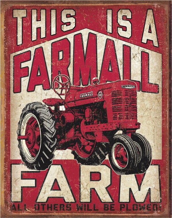 Plaque métal publicitaire 30x40cm plate : FARMALL FARM – Image 2