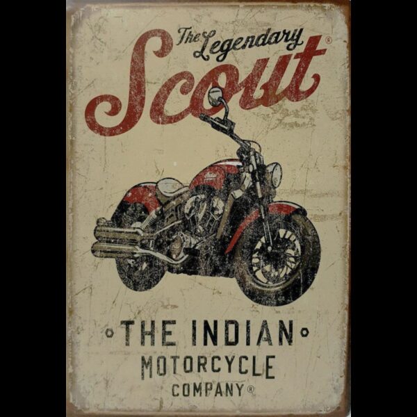 Plaque métal plate 20 x 30 cm : SCOUT INDIAN