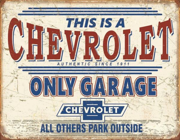 Plaque métal publicitaire 30 x 40 cm : Chevy Only Garage – Image 2