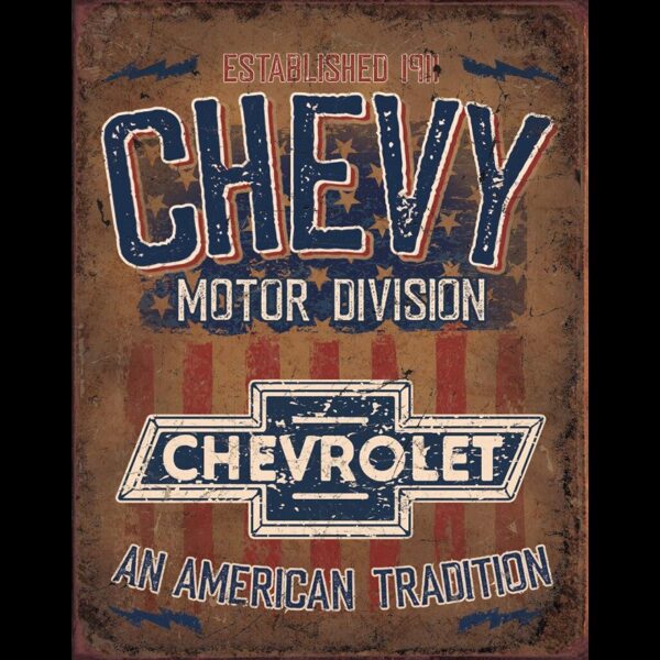 Plaque métal publicitaire 30 x 40 cm : Chevy American Tradition