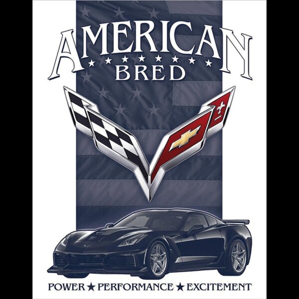 Plaque métal publicitaire 30 x 40 cm : Corvette - American Bred