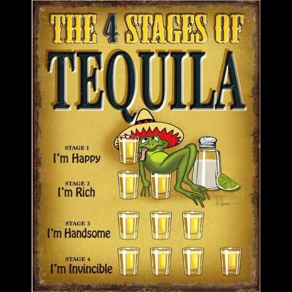 Plaque métal publicitaire 30x40cm plate : Tequila - 4 Stages