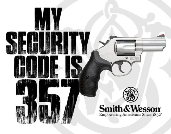 Plaque métal publicitaire 30x40cm plate : Smith et Wesson 357 – Image 2