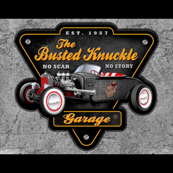Plaque métal publicitaire 30 x 40 cm : The Busted Knuckle Garage