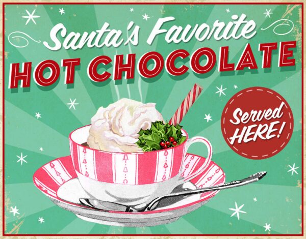 Plaque métal publicitaire 30 x 40 cm : Hot Chocolate – Image 2