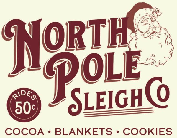Plaque métal publicitaire 30 x 40 cm : NORTH POLE - Sleigh Co – Image 2
