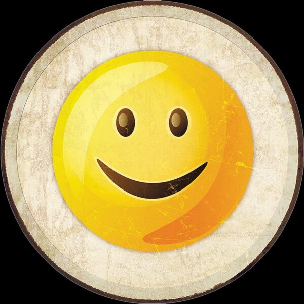 plaque metal diamètre 30cm : Emoji - Smiling – Image 2