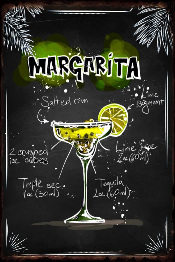 Plaque métal plate 20 x 30 cm : MARGARITA – Image 2