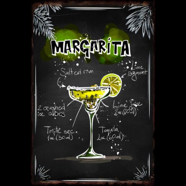 Plaque métal plate 20 x 30 cm : MARGARITA