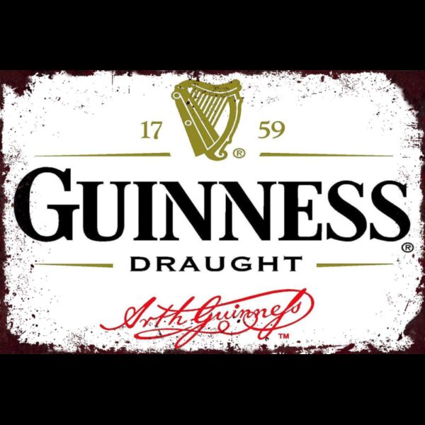 Plaque métal plate 20 x 30 cm : GUINNESS DRAUGHT