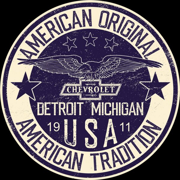 plaque metal diamètre 30cm : CHEVROLET - American Tradition