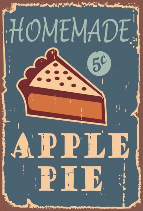 Plaque métal plate 20 x 30 cm : Homemade Apple Pie – Image 2