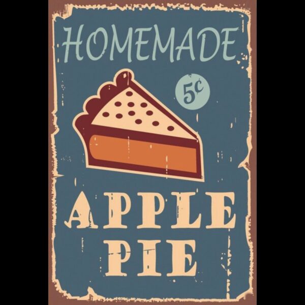 Plaque métal plate 20 x 30 cm : Homemade Apple Pie