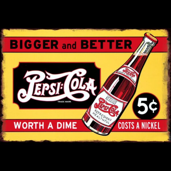 Plaque métal plate 20 x 30 cm : PEPSI COLA