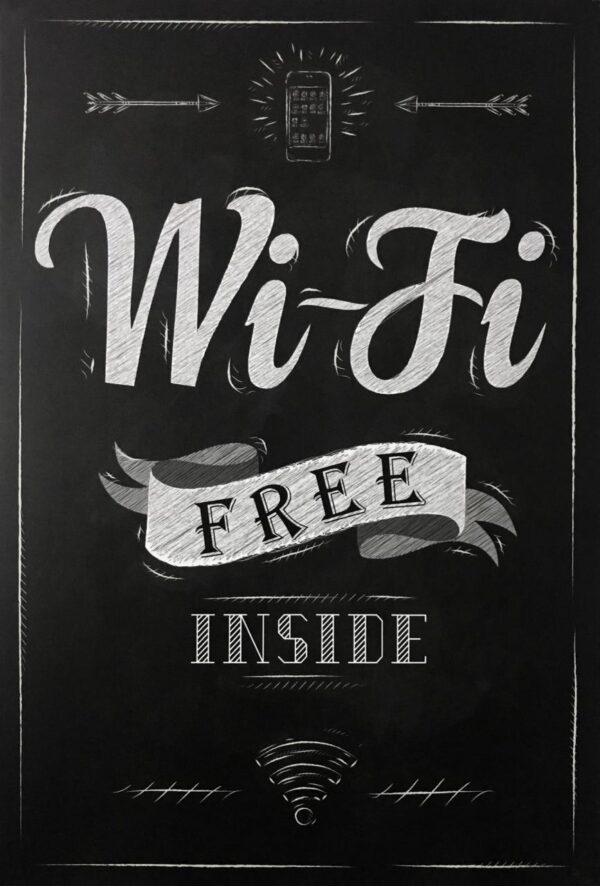 Plaque métal plate 20 x 30 cm : Free Wifi – Image 2