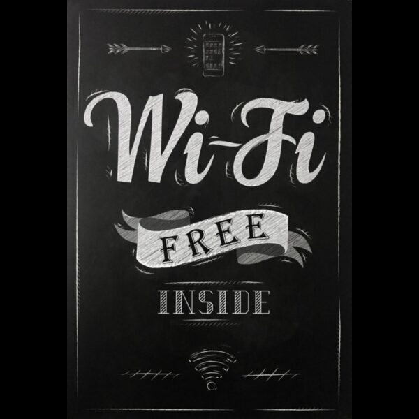 Plaque métal plate 20 x 30 cm : Free Wifi