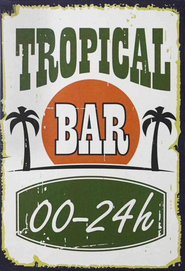 Plaque métal plate 20 x 30 cm : Tropical Bar – Image 2
