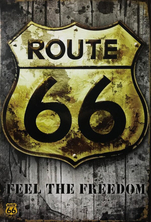 Plaque métal plate 20 x 30 cm : ROUTE 66 – Image 2