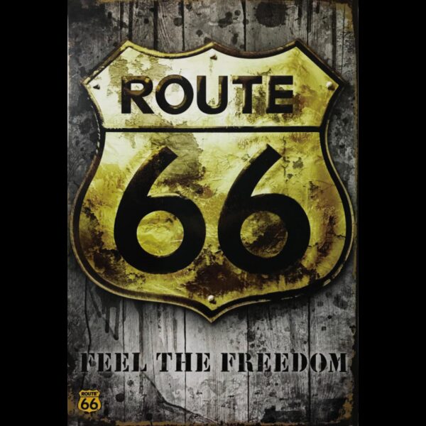 Plaque métal plate 20 x 30 cm : ROUTE 66