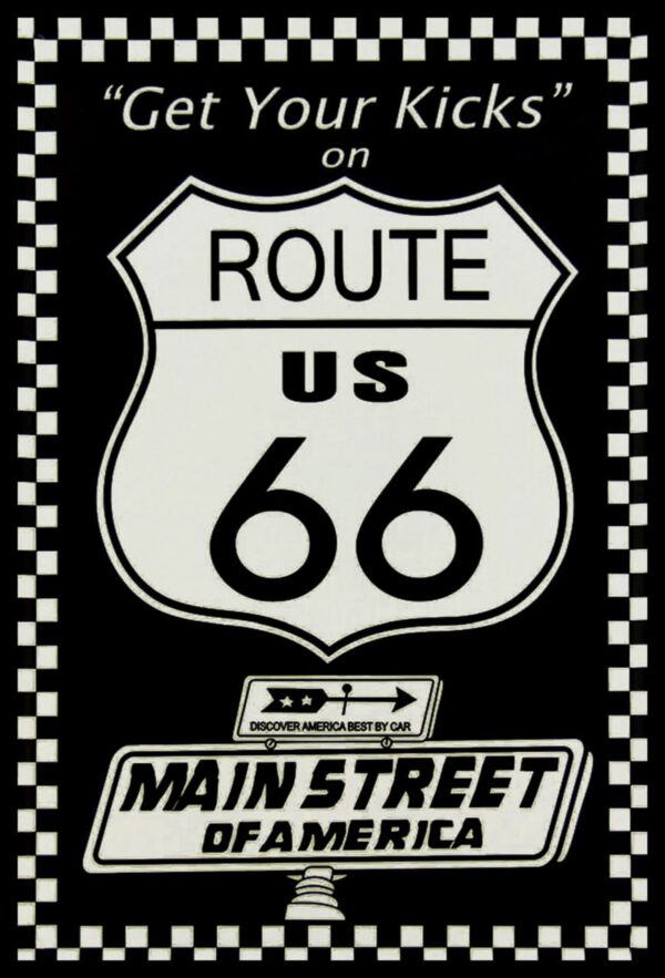Plaque métal plate 20 x 30 cm : ROUTE 66 – Image 2