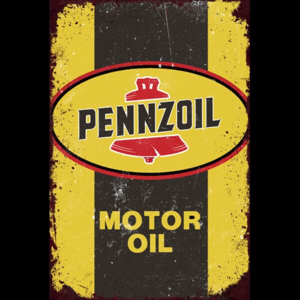 Plaque métal plate 20 x 30 cm : PENNZOIL