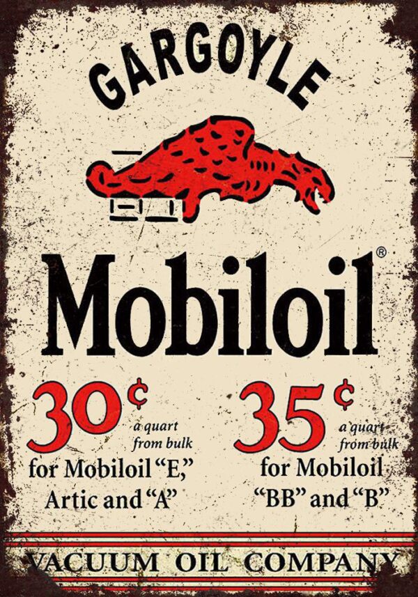 Plaque métal plate 20 x 30 cm : Mobiloil – Image 2
