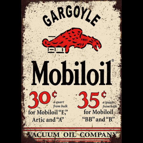 Plaque métal plate 20 x 30 cm : Mobiloil