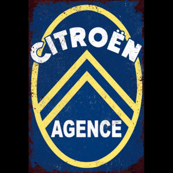 Plaque métal plate 20 x 30 cm : Citroen Agence