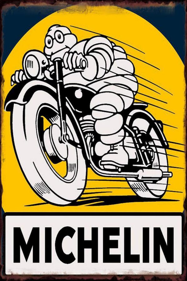 Plaque métal plate 20 x 30 cm : Michelin pneus moto – Image 2