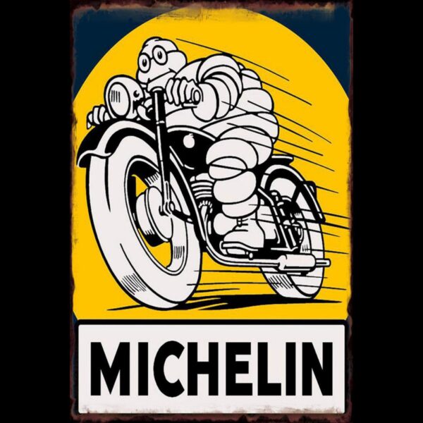 Plaque métal plate 20 x 30 cm : Michelin pneus moto