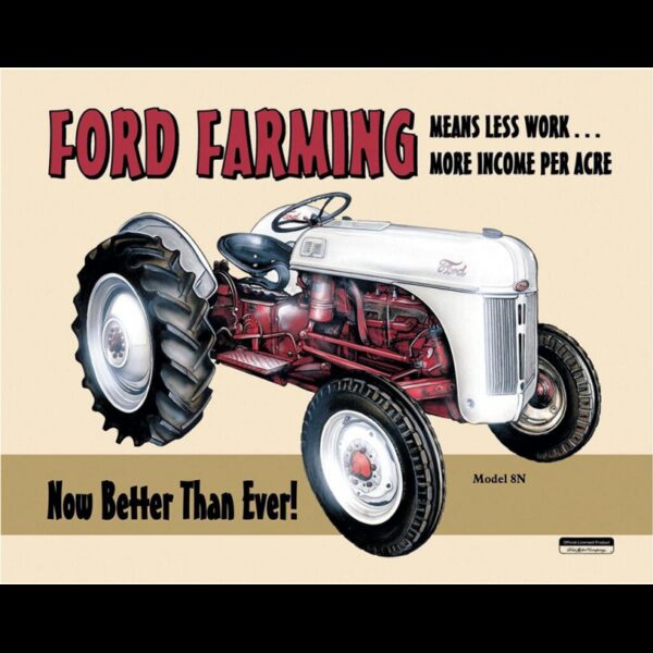 Plaque métal publicitaire 30x40cm plate : Tracteur Ford Farming