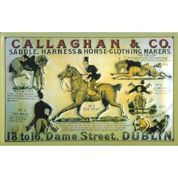 Plaque métal publicitaire 20x30cm bombée en relief : Callaghan and Co. – Image 2