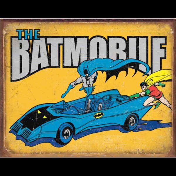 Plaque métal plate 30 x 40 cm : Batman - The Batmobile
